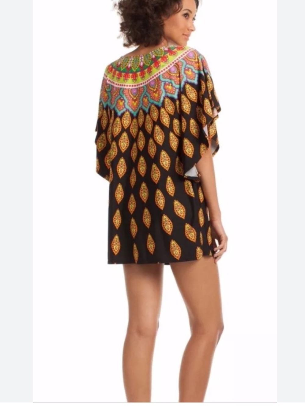 Trina Turk Moroccan Tunic Swim Cover Up Vacation Resortwear Mini Dress Large - Picture 10 of 13